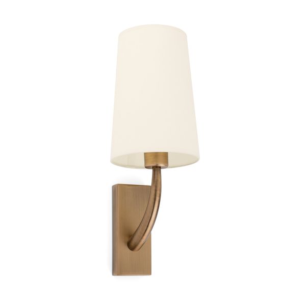 REM OLD GOLD WALL LAMP BEIGE LAMPSHADE image 1