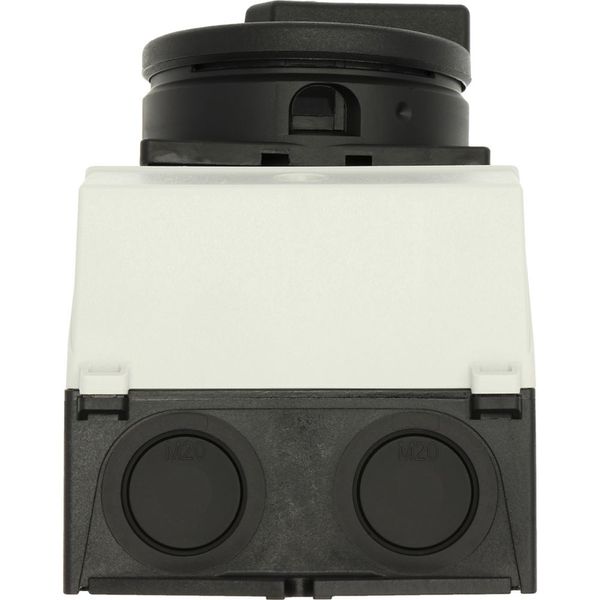 Main switch, T0, 20 A, surface mounting, 1 contact unit(s), 2 pole, STOP function, With black rotary handle and locking ring, Lockable in the 0 (Off) image 52