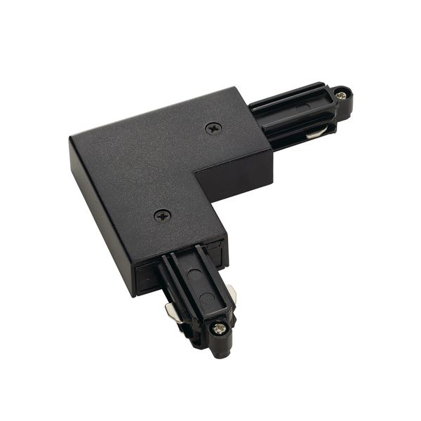 Corner connector for HV-track, black, ground outside image 1