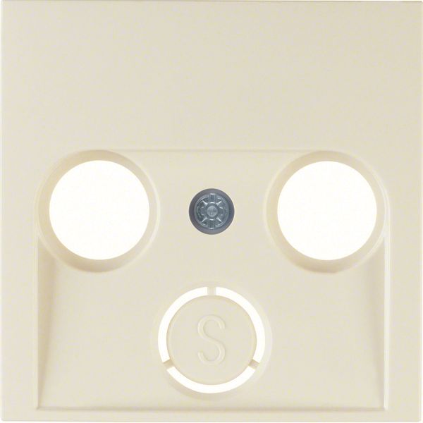 Centre plate for aerial soc. 2-/3hole, S.1, white glossy image 2