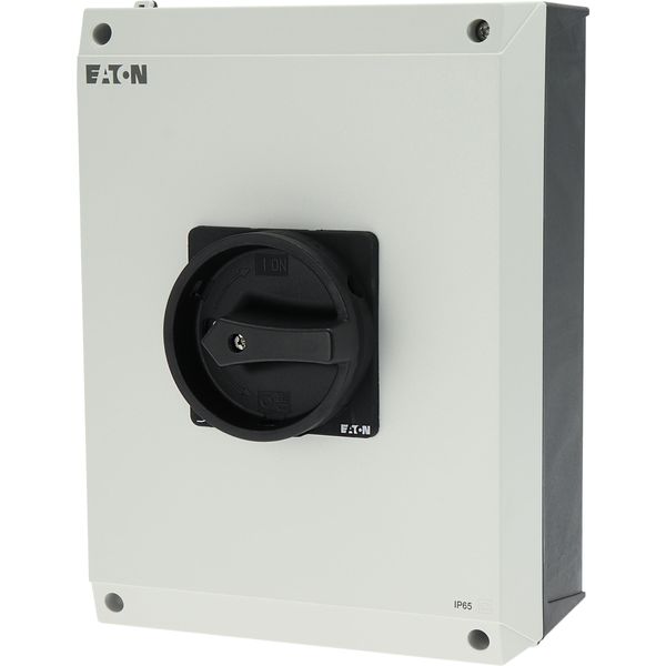 Main switch, T5, 100 A, surface mounting, 4 contact unit(s), 6 pole, 1 N/O, 1 N/C, STOP function, With black rotary handle and locking ring, Lockable image 15