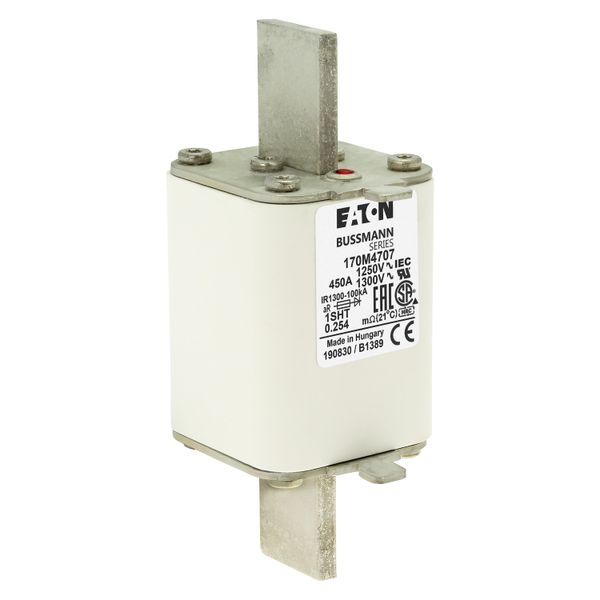 Fuse-link, high speed, 450 A, AC 1250 V, size 1, 53 x 63 x 135 mm, aR, IEC, single indicator image 17