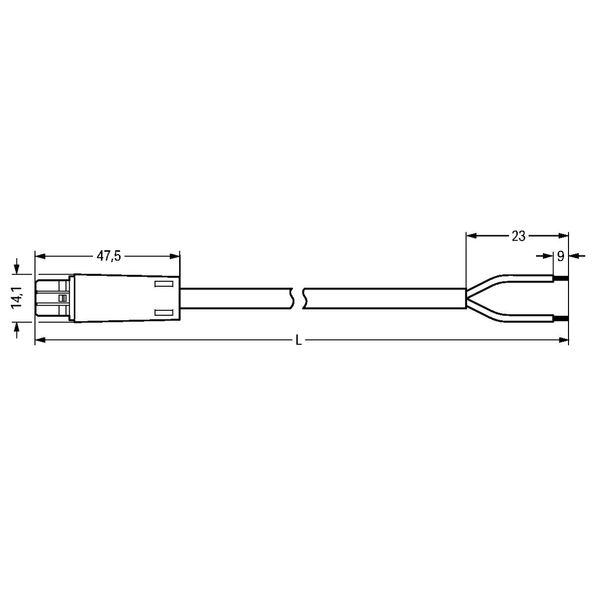 pre-assembled connecting cable Dca Socket/open-ended gray image 2