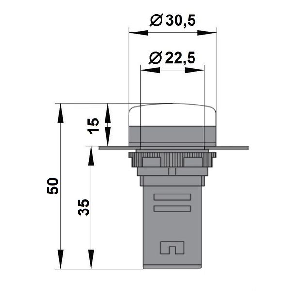 LED-indicator monobloc 24VAC/DC yellow image 4