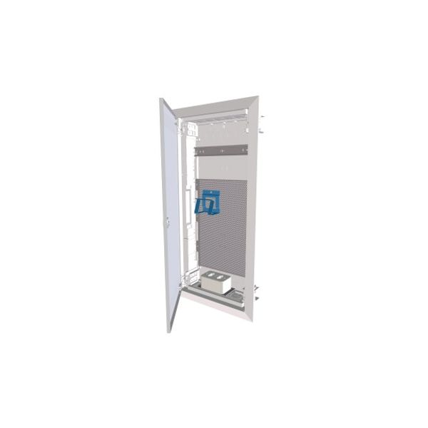 Compact distribution board-flush mounting, multimedia, 4-rows, flush sheet steel door image 1