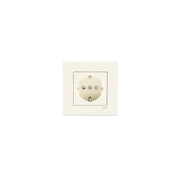 Karre Beige Earthed Socket Child Protection image 1