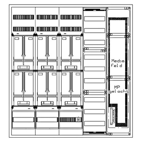 Z„hlerverteiler 5xZF, H1400 B1300 T210mm, 1xTSG, 2xVF, 2xMF image 1