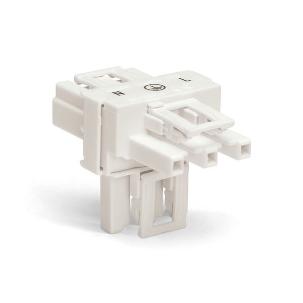 T-distribution connector 3-pole Cod. A white image 1