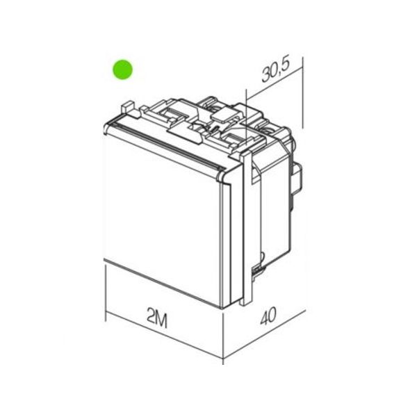 SOCKET SCHUKO+KS+COVER 2P+E 16A 250V~ 2M GG 6217859 image 1