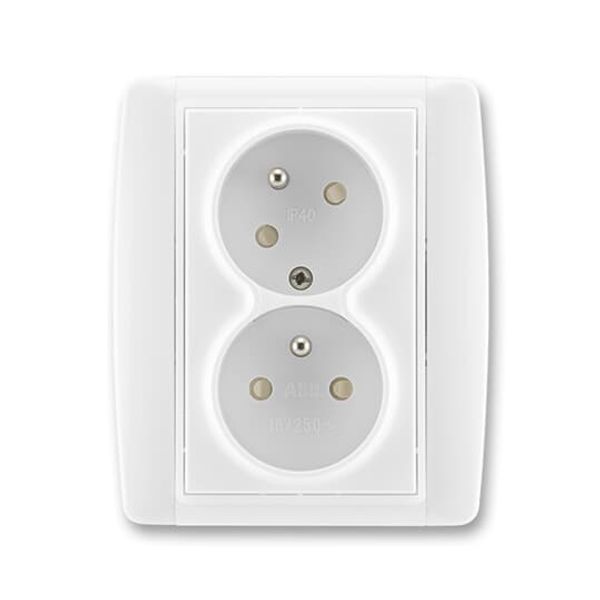 5593E-C02357 04 Double socket outlet with earthing pins, shuttered, with turned upper cavity, with surge protection ; 5593E-C02357 04 image 6