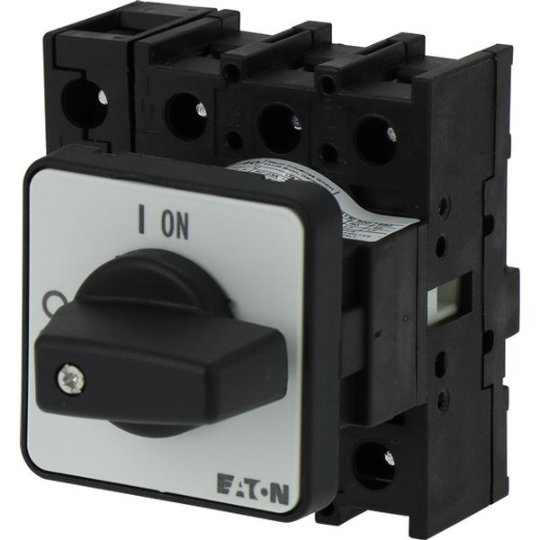 On-Off switch, P1, 40 A, flush mounting, 3 pole + N, with black thumb grip and front plate image 3