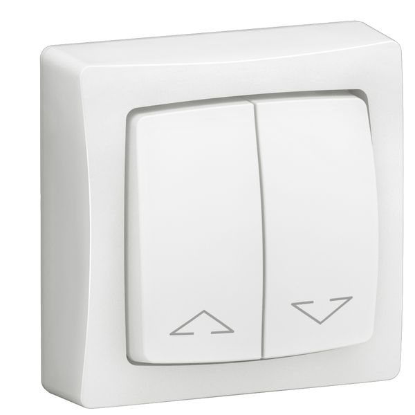 Double switch for roller shutters Complete surface-mounted switchgear with automatic terminals - white image 1