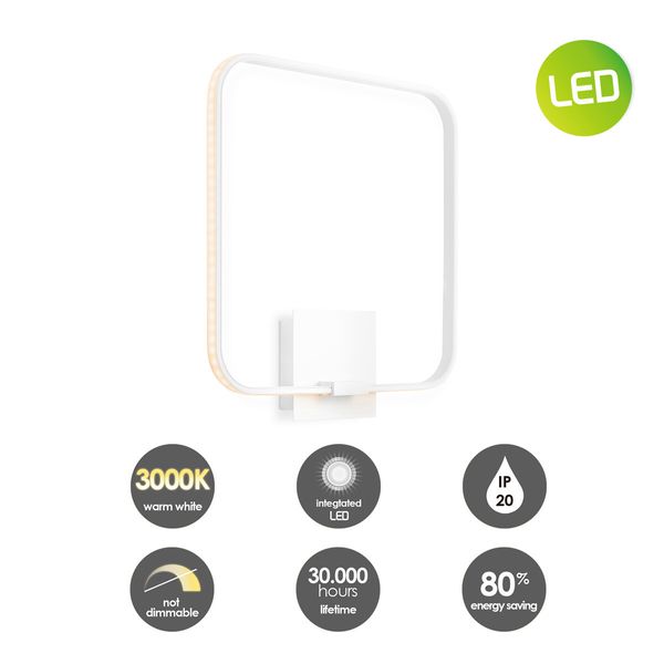 LED quad wall light ↔ 35 cm white image 2