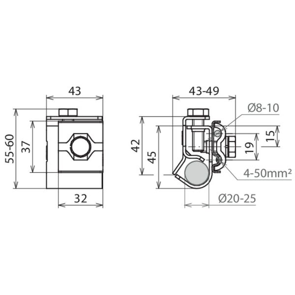 Connection clamp StSt(V4A)for earth rods 20-25 mm with double cleat fo image 2