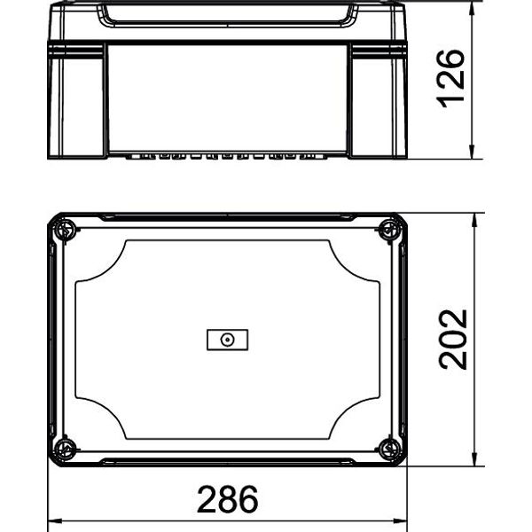 X25C R LGR-TR Empty Enclosure with trans. lid, rail 2069 286x202x125 image 2