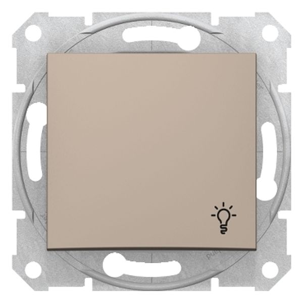 Sedna - 1pole pushbutton - 10A light symbol, without frame titanium image 1