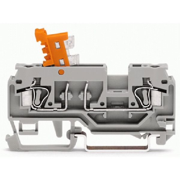 2-conductor disconnect/test terminal block with pivoting knife disconn image 1