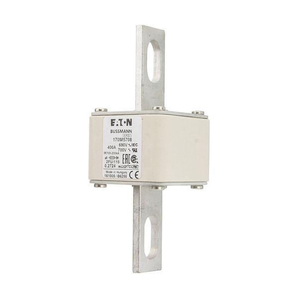 Fuse-link, high speed, 400 A, AC 690 V, size 2, 61 x 77 x 135 mm, aR, IEC, UL, no indicator, 115 mm centres image 6