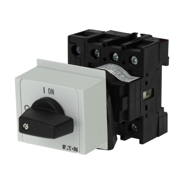 On-Off switch, P1, 40 A, service distribution board mounting, 3 pole + N, with black thumb grip and front plate image 7