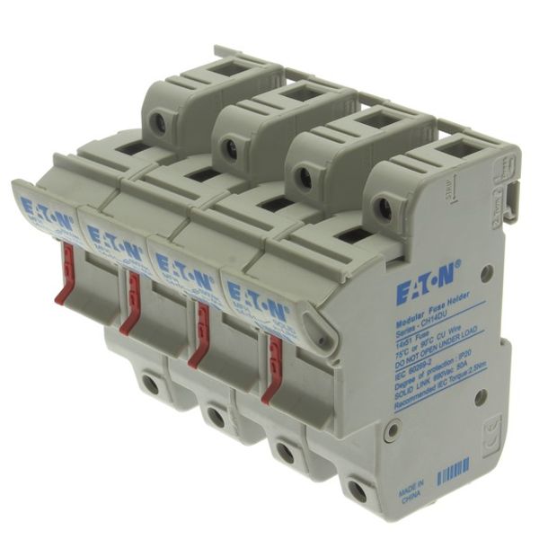 Fuse-holder, low voltage, 50 A, AC 690 V, 14 x 51 mm, 3P + neutral, IEC, with indicator image 3