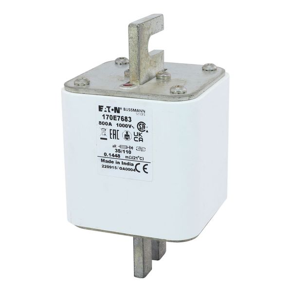 Fuse-link, high speed, 800 A, AC 1000 V, DIN 3, aR, DIN, visual indicator image 18