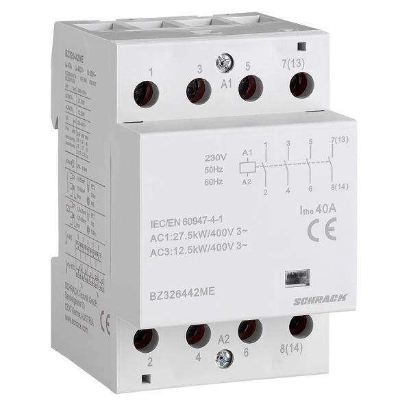 DIN Rail contactor 40A, 4 NO, 230VAC, 3MW, AMPARO image 1