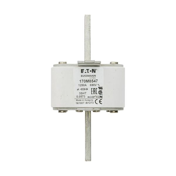 Fuse-link, high speed, 1250 A, AC 690 V, size 3, 76 x 76 x 150 mm, aR, IEC, single indicator image 6