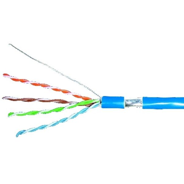 F/UTP Cable Cat.5e, 4x2xAWG24/1, PVC, Eca, blue, Drum image 1