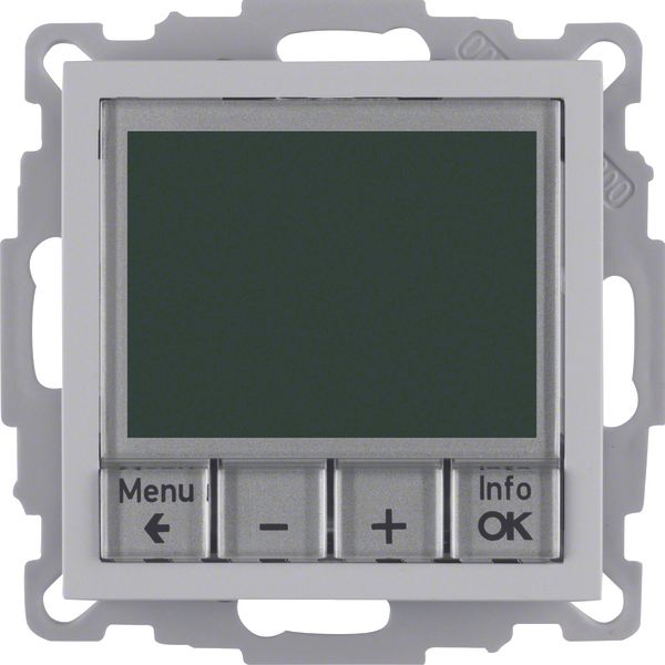 Thermostat, NO contact, centre plate, time-controlled, B.7, al., matt, image 1