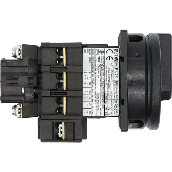 Main switch, P1, 25 A, flush mounting, 3 pole + N, STOP function, With black rotary handle and locking ring, Lockable in the 0 (Off) position image 9
