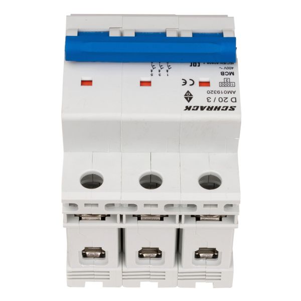 Miniature Circuit Breaker (MCB) AMPARO 10kA, D 20A, 3-pole image 2
