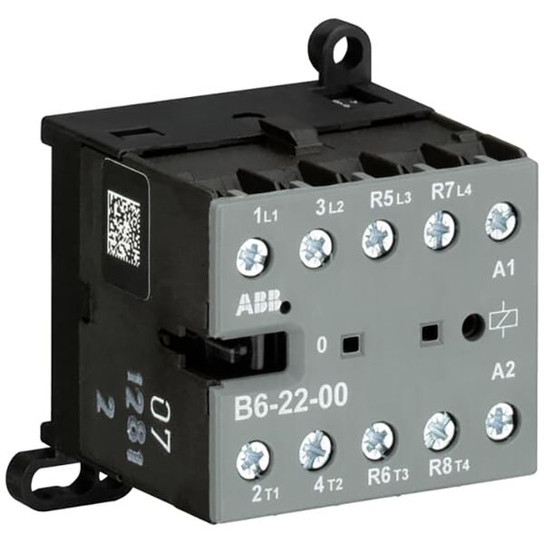B6-22-00-01 Mini Contactor 24 V AC - 2 NO - 2 NC - Screw Terminals image 1