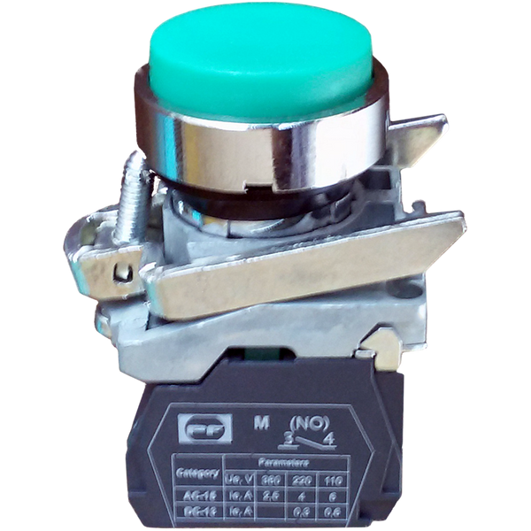 Pushbutton switch convex FP PCPB GREEN 1NO IP40 image 1