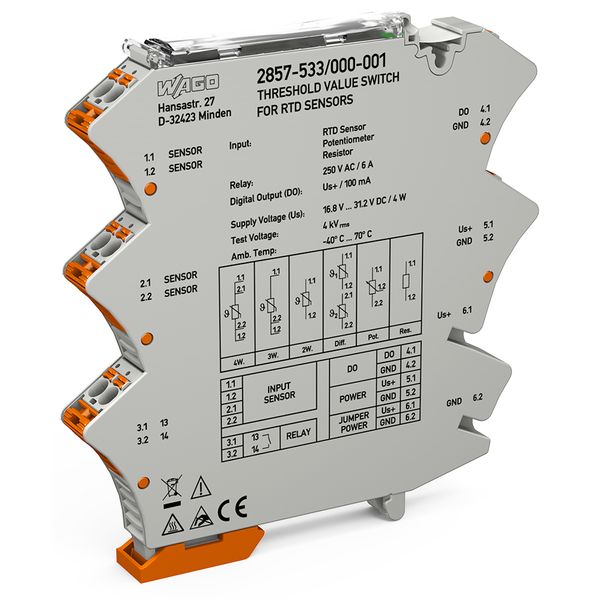 Threshold value switches RTD sensors 1 make contact image 2