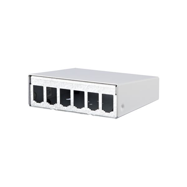 Modul surface mount housing 6 port pure white, unequipped image 1