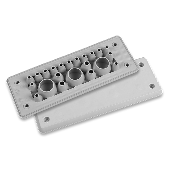 MH 24 F 22-1 IP65 RAL 7035 grey cable entry plate UL94 V-0 image 1