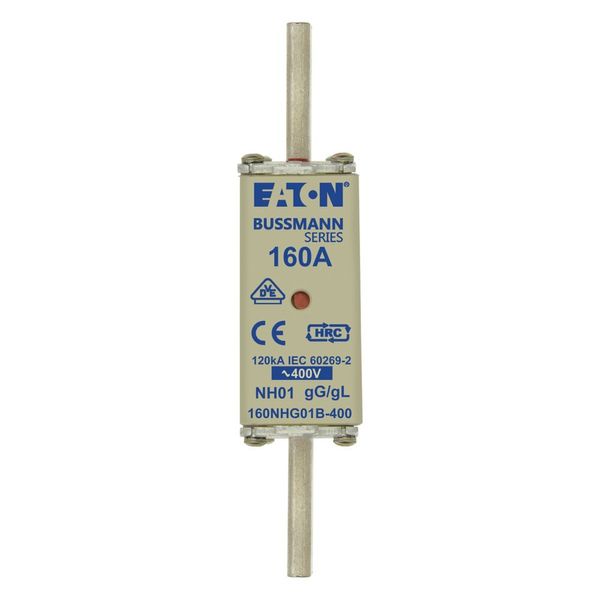 Fuse-link, LV, 160 A, AC 400 V, NH01, gL/gG, IEC, dual indicator, live gripping lugs image 10