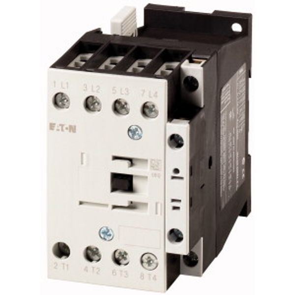 Contactor, 4 pole, 32 A, 1 N/O, 220 V 50 Hz, 240 V 60 Hz, AC operation image 1