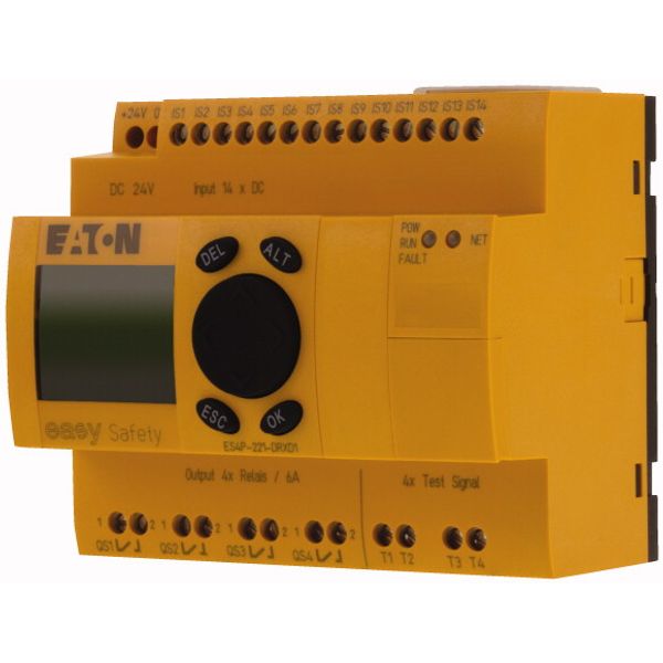 Safety relay, 24 V DC, 14DI, 4DO relays, display, easyNet image 4