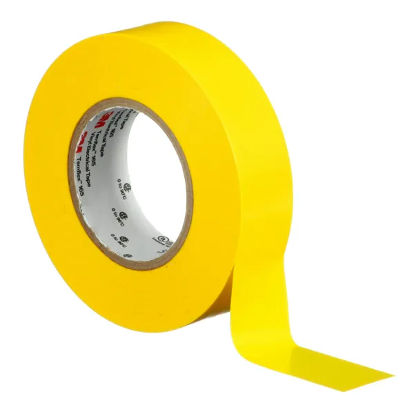 3M™ Temflex™ Vinyl Electrical Tape 165, Yellow, 19 mm x 25 m, 100 Roll image 2