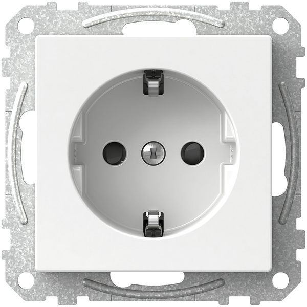 Exxact single socket-outlet earthed screwless white image 4
