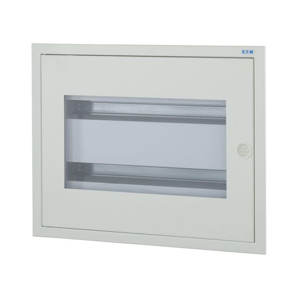 Complete flush-mounted flat distribution board with window, white, 24 SU per row, 2 rows, type C image 3