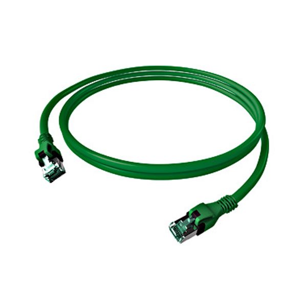 DualBoot PushPull Patch Cord, Cat.6a, Shielded, Green, 2m image 1