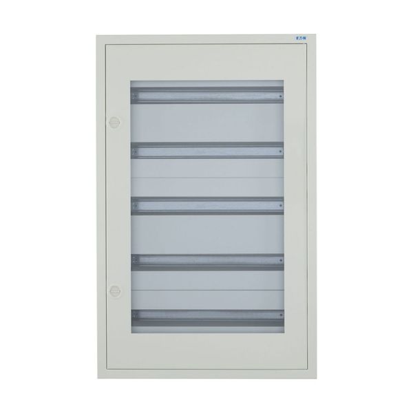 Complete flush-mounted flat distribution board with window, white, 24 SU per row, 5 rows, type C image 5