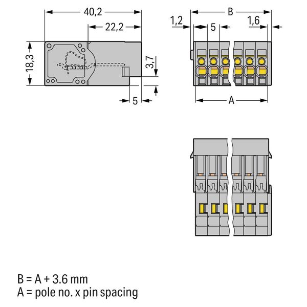 1-conductor male connector CAGE CLAMP® 4 mm² gray image 2