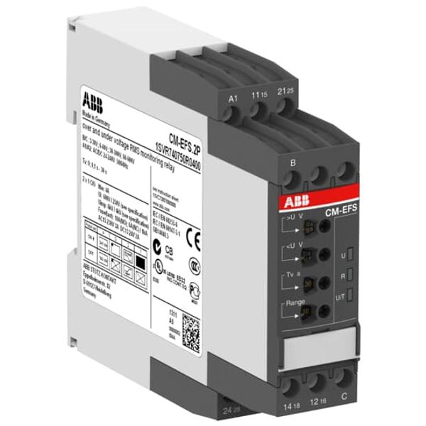 CM-EFS.2S Voltage monitoring relay 2c/o, B-C=3-600VRMS, 24-240VAC/DC image 2