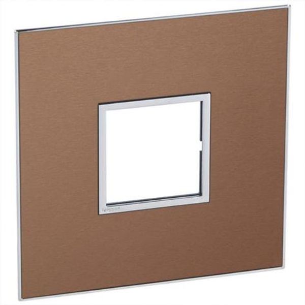 American and South African standard plate Arteor square version 2 modules for 4''x4'' box - brushed metal pink champagne image 1