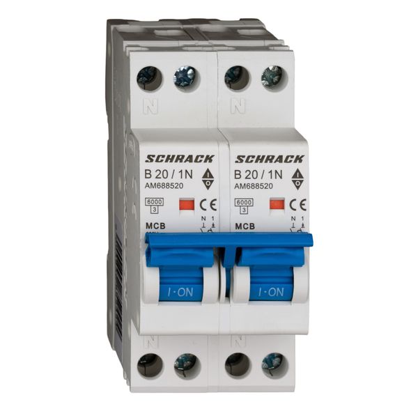 Miniature Circuit Breaker (MCB) AMPARO 6kA, B 20A, 2P+2N image 8