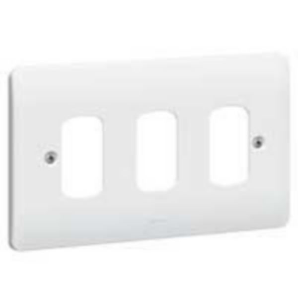 Synergy Grid 2 Gang 3 Module Front Plate White image 1