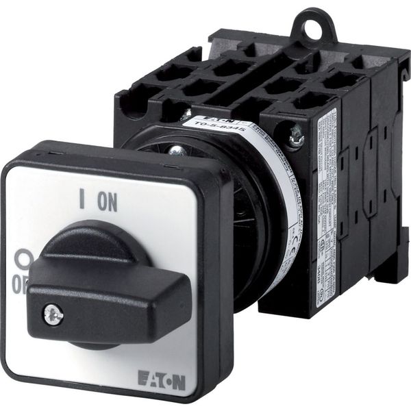 On-Off switch, T0, 20 A, rear mounting, 5 contact unit(s), 10-pole, with black thumb grip and front plate image 5